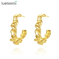 luoteemi luxury chic gold color cz big circle round dangle tassel drop charms trendy earrings for women 2021 new fashion gifts