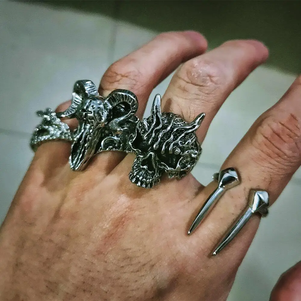 Новинка 2022 кольцо в виде клыков змеи для подростков готическое панк самозащиты