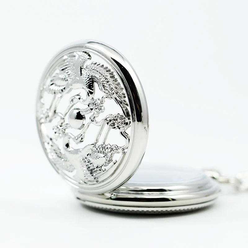 Fashion Silver Mechanical Pocket Watch Hot Selling Classic Hand Wind Casual Vintage Charm Unisex Pendant with Chain Gifts