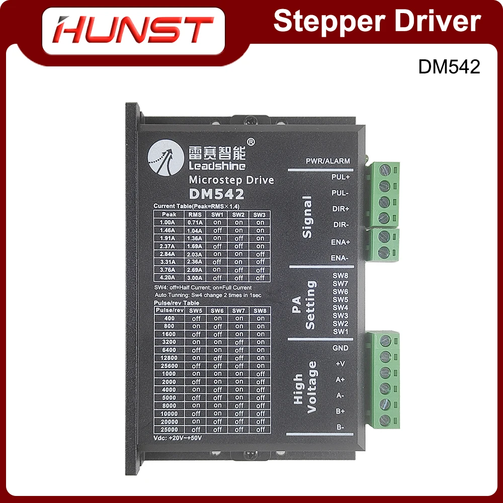 HUNST DM542 Analog Stepper Motor Driver 2 Phase 20-50VDC Max 4.2A Leadshine Digital Driver For CO2 Cutting Machine.