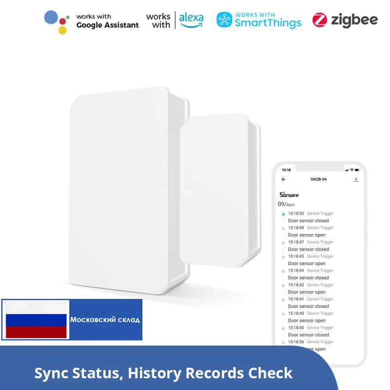 

Датчик окон/дверей Sonoff Zigbee, магнитный сенсор для контакта двери, работает с Ewelink ZBBridge Alexa Google Home