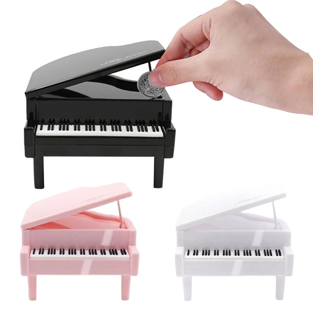 

Piano Shape Piggy Bank Coin Money Saving Box Jar Desktop Ornaments For Children Birthday Gift Wholesale