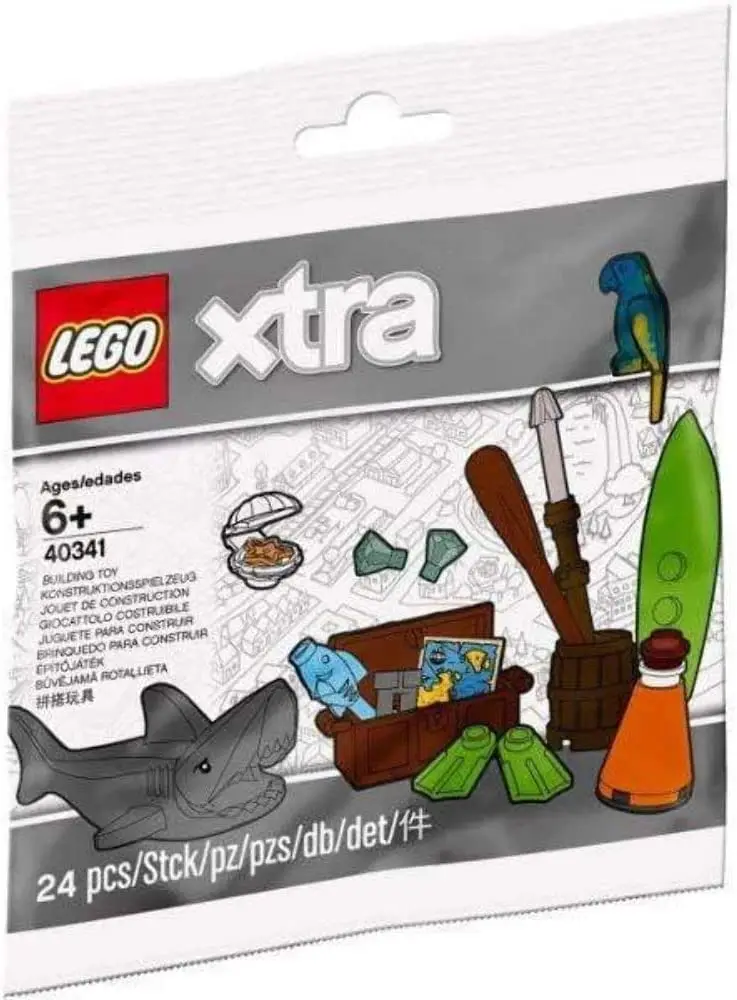 

LEGO 40341 на пляже, аксессуары для активного отдыха, дополнительные 24 шт. полиэтиленовый пакет