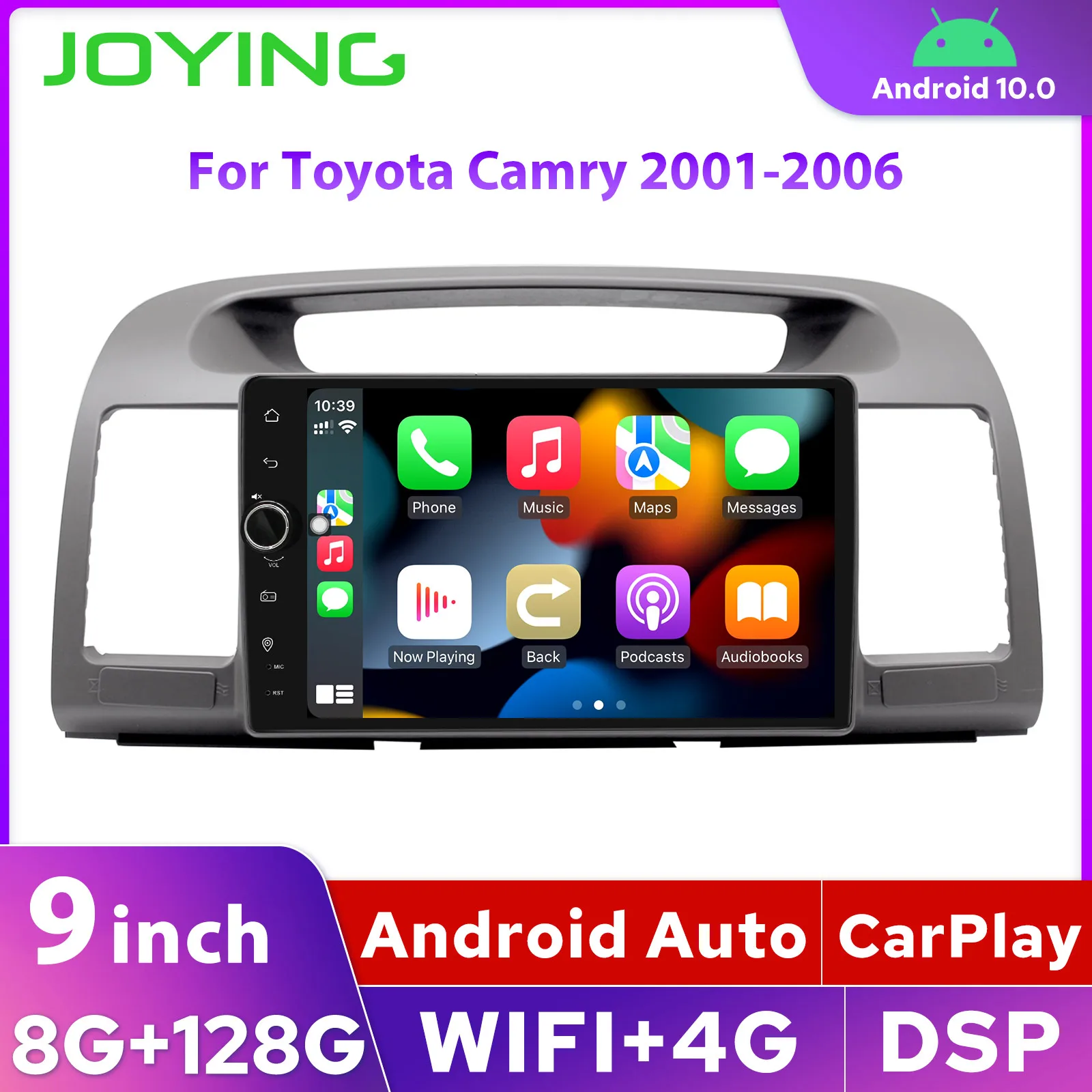 

Новейший автомобильный радиоприемник 9 дюймов 8 Гб 128 ГБ Android GPS-навигация Авторадио головное устройство Carplay мультимедийный плеер для Toyota Camry 2001-2006