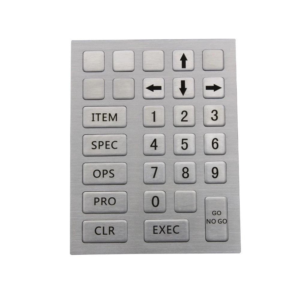 

28 Keys Custom IP65 Kiosk Metal Rugged Keyboard Stainless Steel Industrial USB Keypad