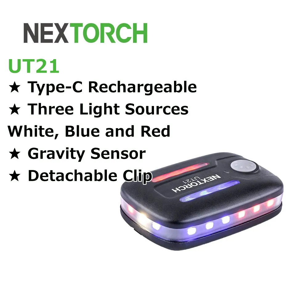 

NEXTORCH Headlamp for Duty LED Warning Light Rechargeable Light Shoulder Flashlight for Rescue,Traffic Guidance,Police