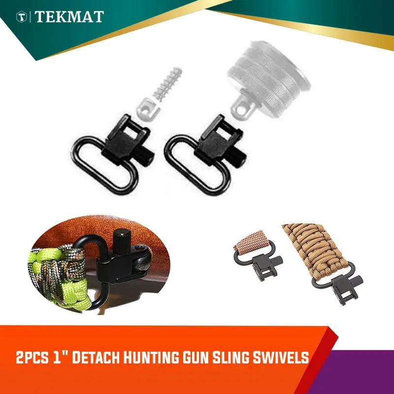 Tekmat Hunting Gun Accessories 2 Pieces 1 Inch Detach Sling Swivels Rifle Quick Detachable Mount Shooting Xhunter