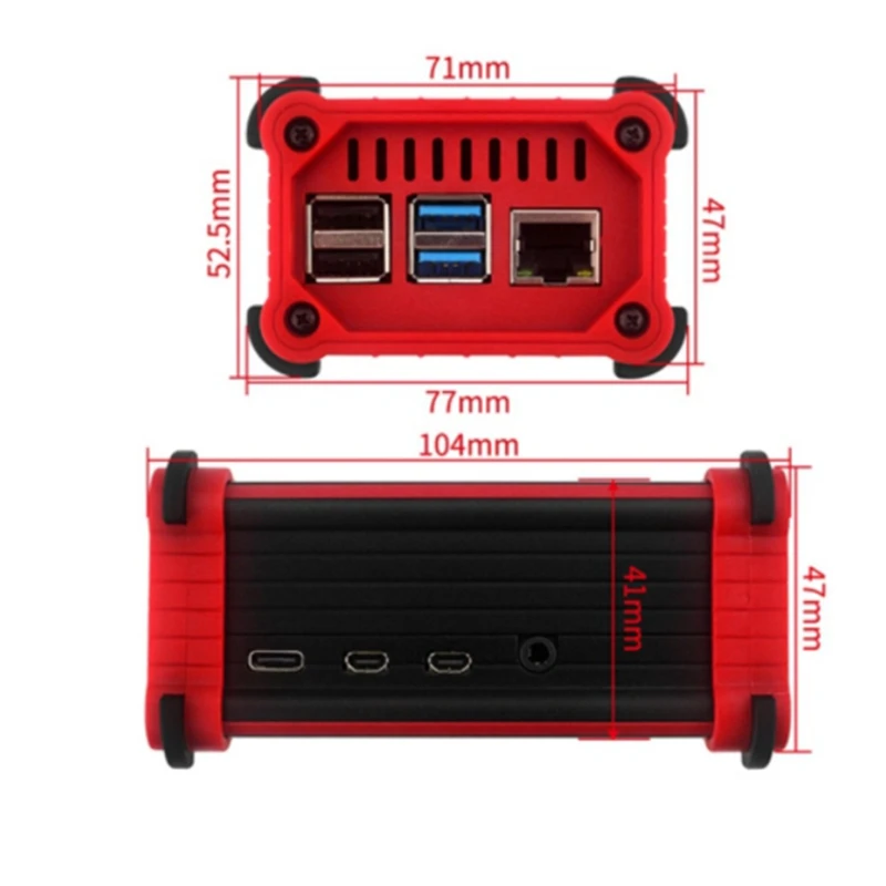 Для Raspberry Pi 4B Чехол с вентилятором защитный чехол из алюминиевого сплава