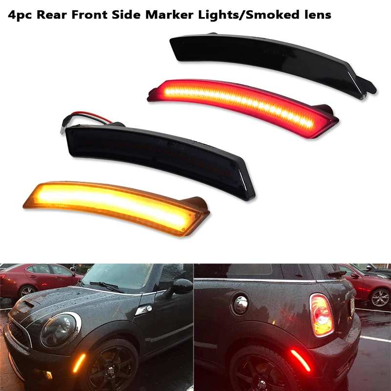 

Задний/передний светодиодный боковой габаритный фонарь Боковой повторитель указателя поворота Светодиодная панель лампы для Mini Cooper R55 R56 R57 R58 R59 R60 R61