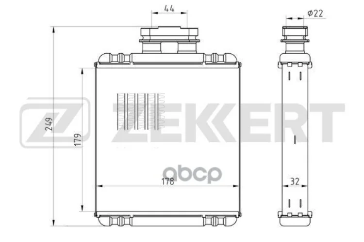 Радиатор Отопителя Vw Polo Iv  V 10-  Skoda Fabia (6Y2  6Y3  6Y5  542  545) 99-  Rapid (Nh1  Nh3) 12 Zekkert арт. mk-5099