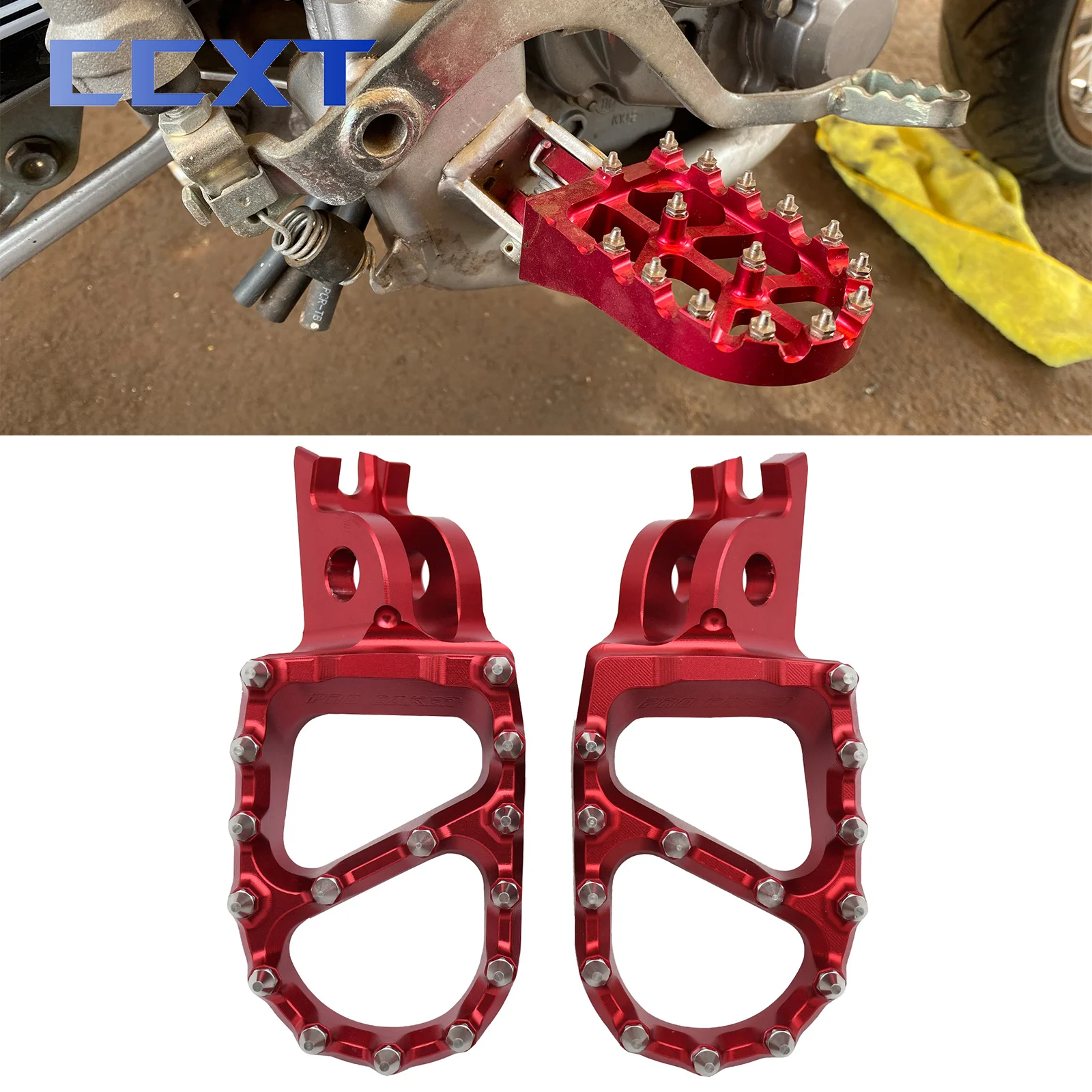

Motorcycle Footpeg Foot Pegs Rests Pedal For Honda CR125 CR250 CRF150R CRF250R CRF450R CRF250X CRF450X 2002-2018 2019 2020 2021