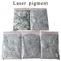 laser pigment glitter powder shining paint rainbow powder 50g for nail decorations manicure arts crafts chrome pigment silver