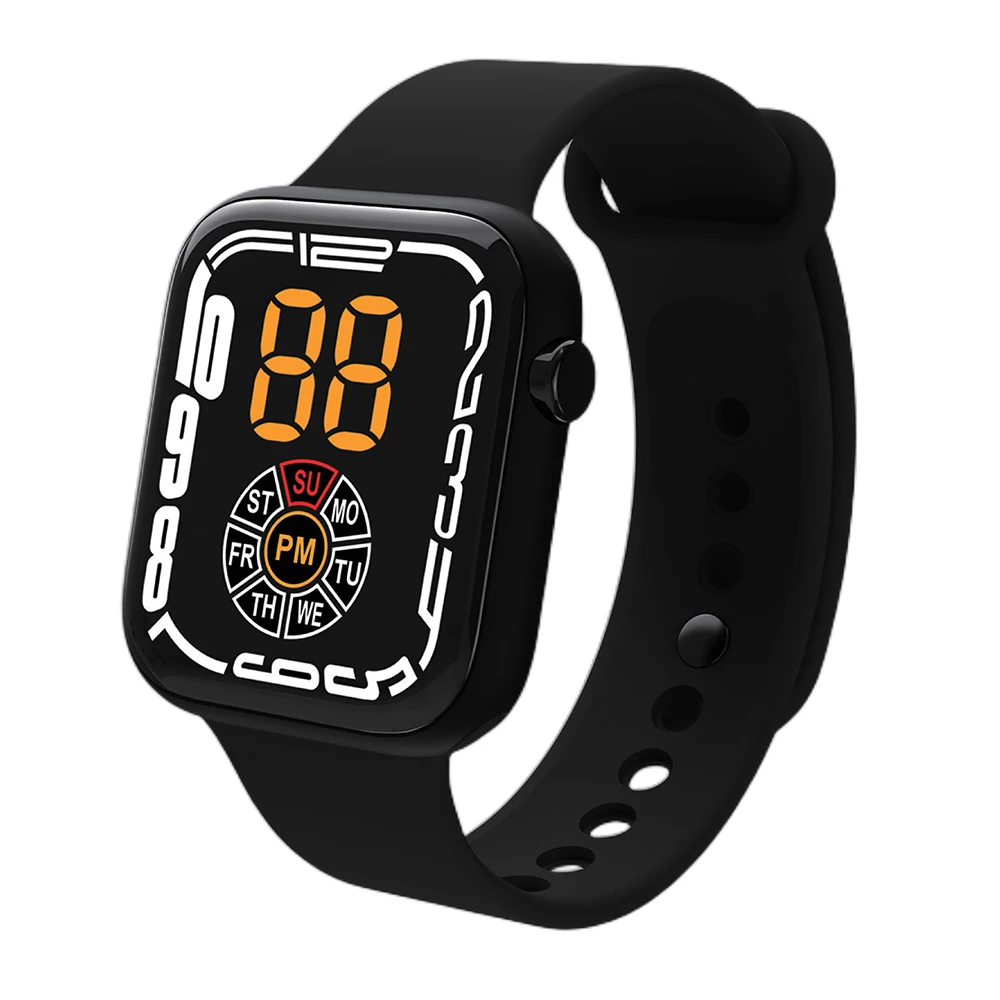 

Часы электронные светодиодные для мужчин и женщин, спортивсветодиодный цифровые светодиодные, с силиконовым ремешком, для мальчиков и подростков