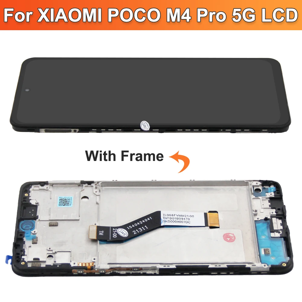 ЖК-дисплей с сенсорным экраном и дигитайзером в сборе для Xiaomi POCO M4 Pro экран рамкой