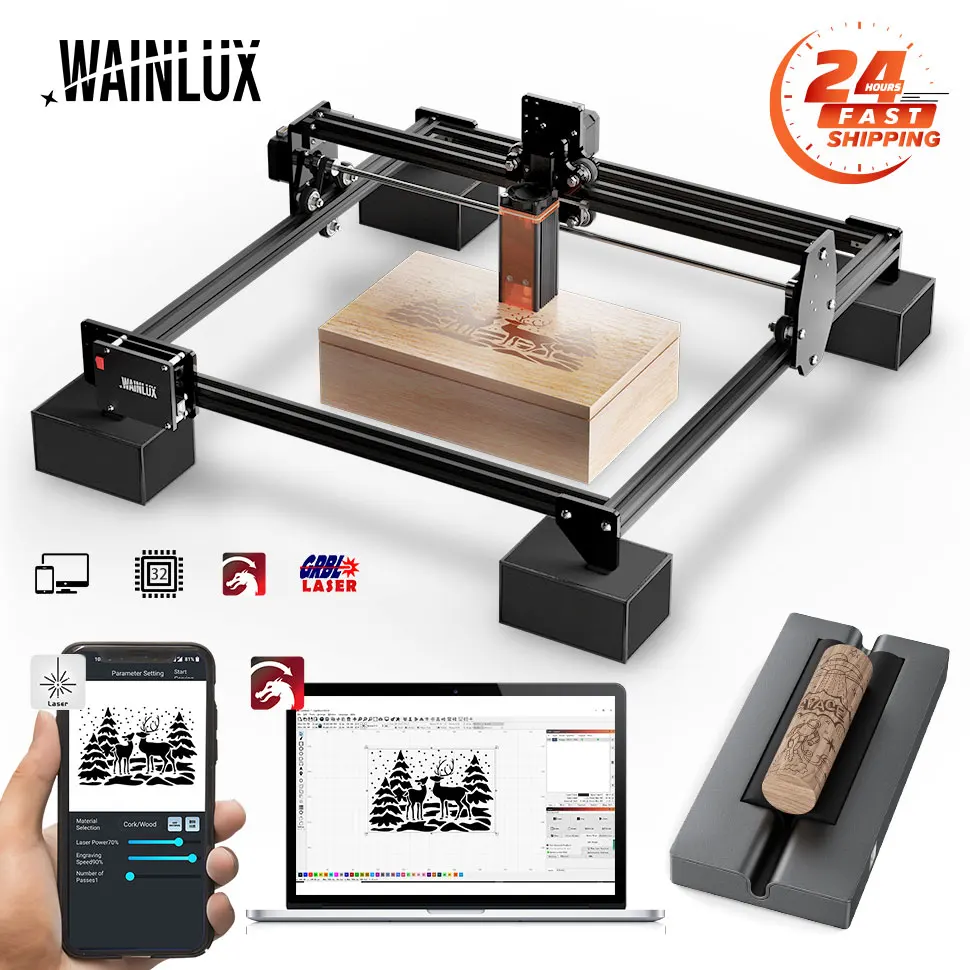 Лазерный гравер Wainlux jl3 40 Вт DIY лазерный гравировальный станок принтер большой