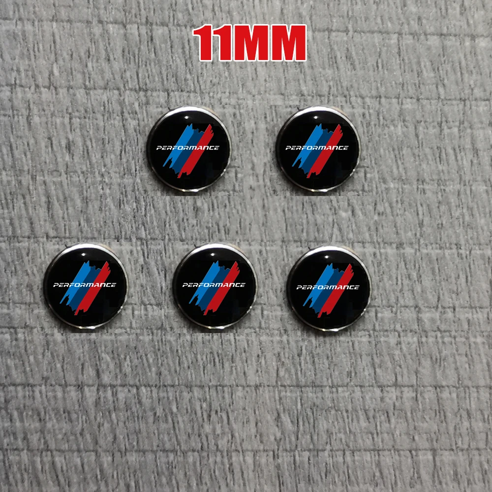 

5PCS X 11mm Remote Key Metal Badge M Power Performance Emblem Logo Sticker for BMW 3 Series 5 Series 7 Series Z4 X6 X5 X4 X3