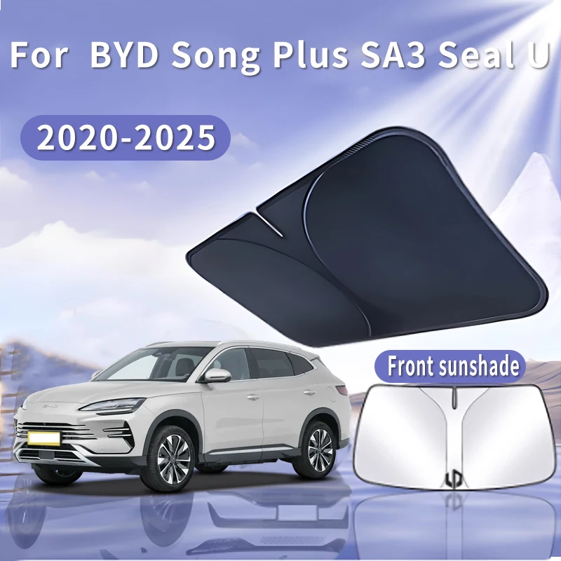 

Автомобильный солнцезащитный козырек для BYD Song Plus 2020 ~ 2025 SA3, солнцезащитный козырек на лобовое стекло, теплоизоляция, летнее охлаждение, автоаксессуары, складные