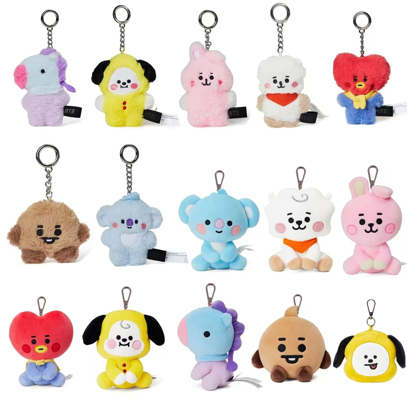 

Kpop Kawaii Koya Chimmy Tata BT21 Cooky Plush Toy Love Stuffed Doll Backpack Charm Cartoon Bts Plush Keychain Kids Toy Gift