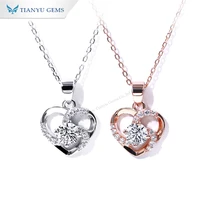 tianyu gems silver women love pendent necklaces moissanite round 6 5mm brilliant fire diamonds wedding necklace valentines gifts
