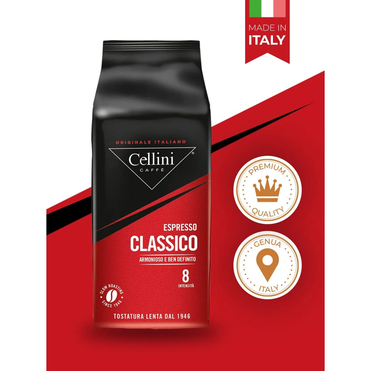 Фото Кофе в зернах CELLINI ESPRESSO CLASSICO, 1000 г №2