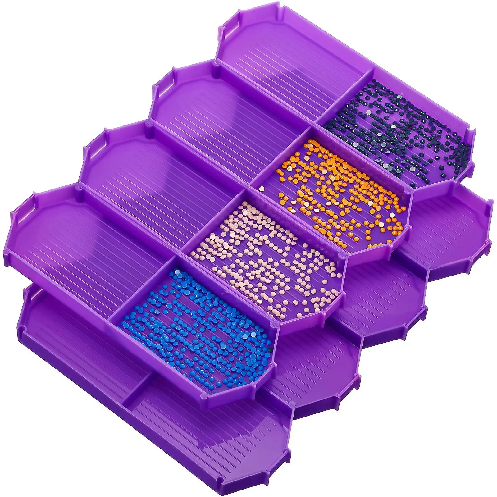 

DIY Diamond Cross Stitch Mosaic Nail Art Trays Diamond Painting Point Drill Storage Plate Accessories Square Round Bead Sorting