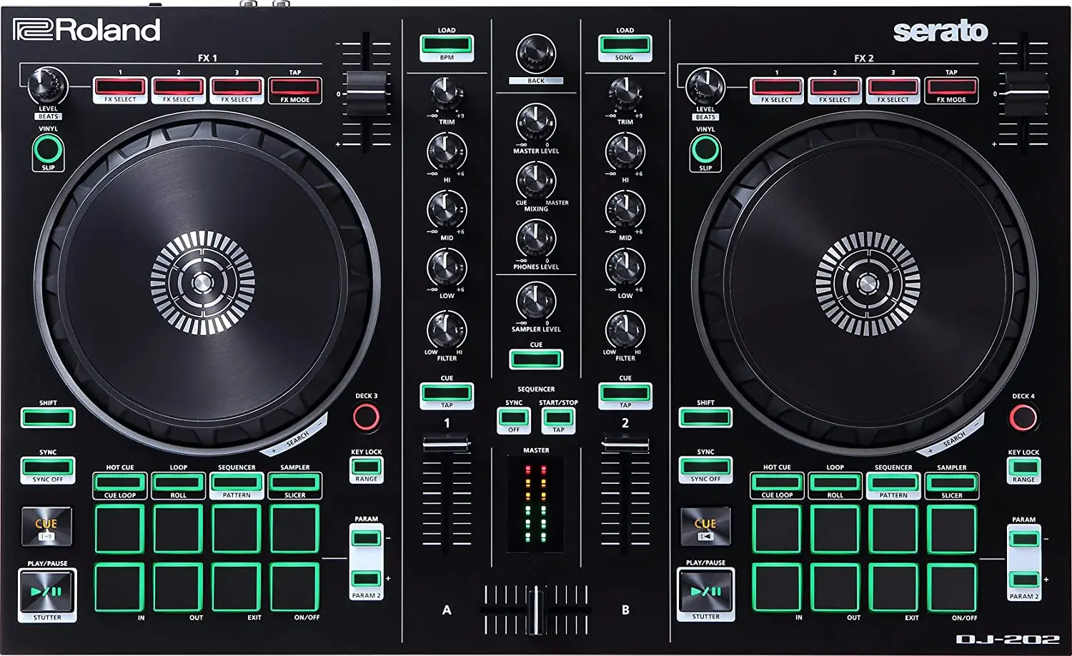

Roland Two-channel, Four-deck Serato DJ Controller with Serato DJ Pro upgrade (DJ-202)