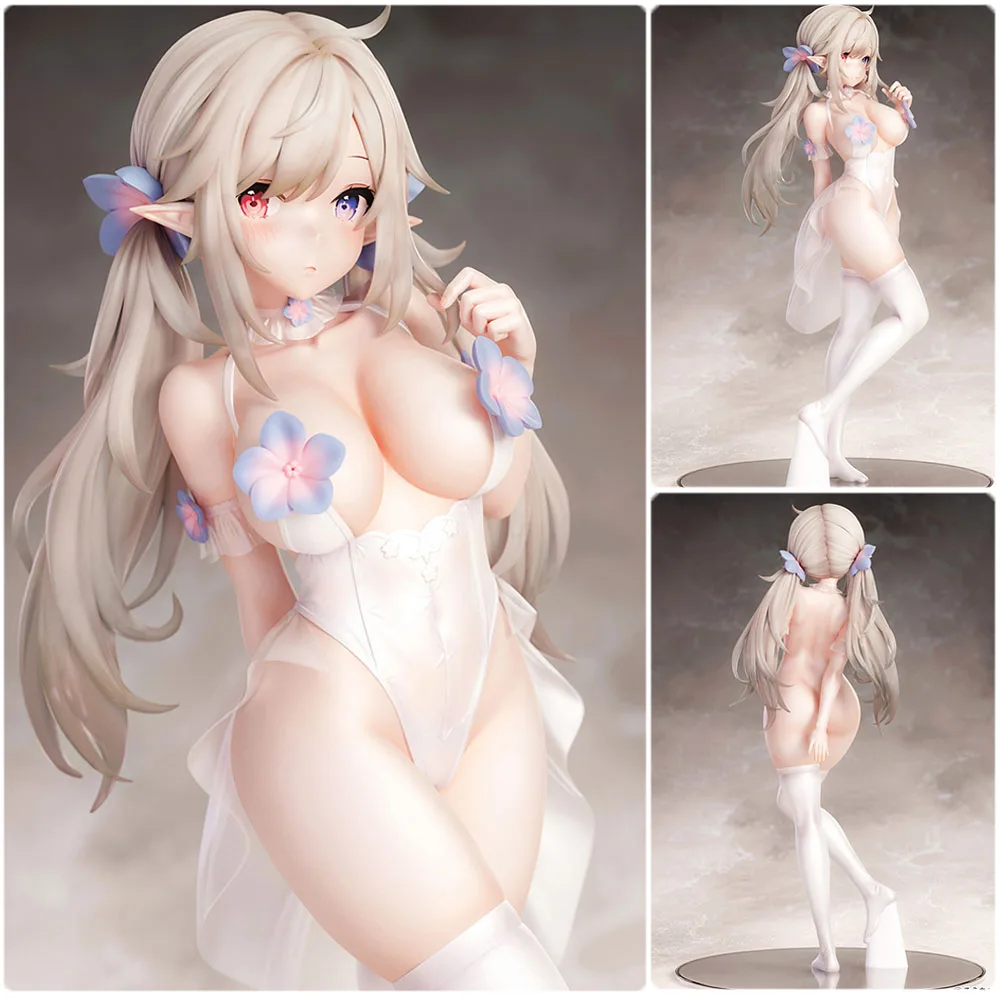 

25CM Anime Figure Pure White Elf Soft Chest Ver. Pvc Action Figure Home/Office Decoration Japanese Anime Collection toys