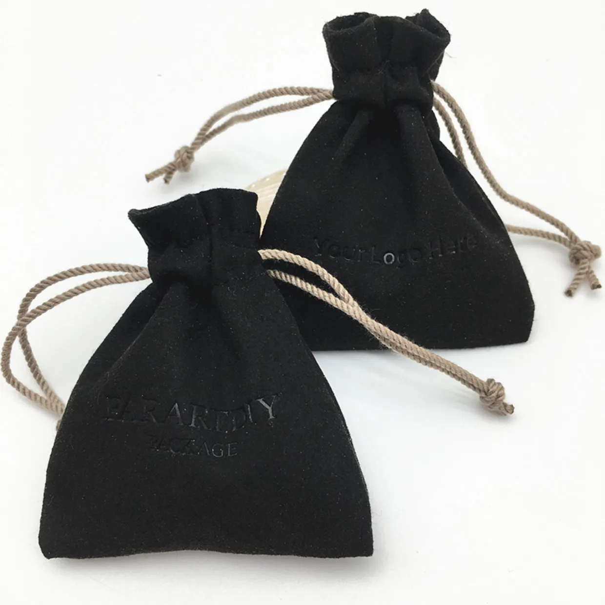 50pcs personalized color logo drawstring bag custom bagging bag jewelry pouch necklace bag suede bag skin care product pouch