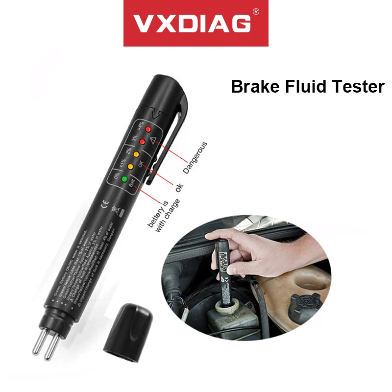Universal Brake Fluid Tester Accurate Oil Quality Diagnostic Tools LED Indicator Liquid Testing Pen Automotive Brake Oil tester
