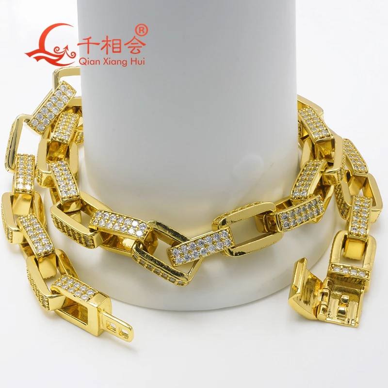 Necklace 5.5*11mm S925 silver lock  Cuban Link Iced Out Hip Hop D VVS Moissanite Link Chain Jewelry Women Men Gifts