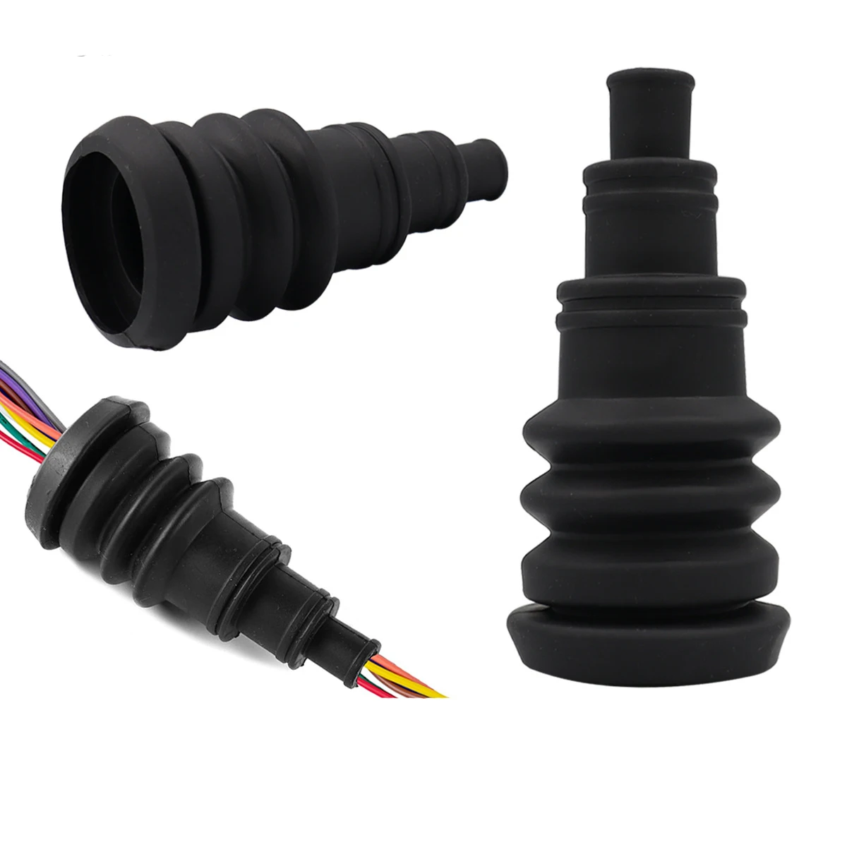 

Universal Firewall Boot Single Accommodates 3/8" to 1" Diameter Wire Bundles Fits Any Vehicle That Needs a Wire Loom Black