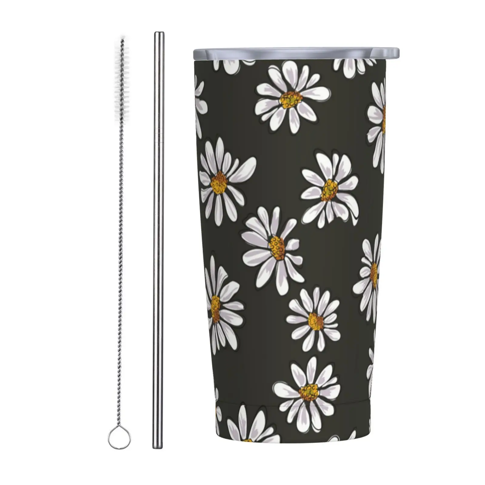 

Chamomile 20 oz Tumbler with Lids and Straws, Stainless Steel Vacuum Insulated Coffee Tumbler, Insulated Travel Mug