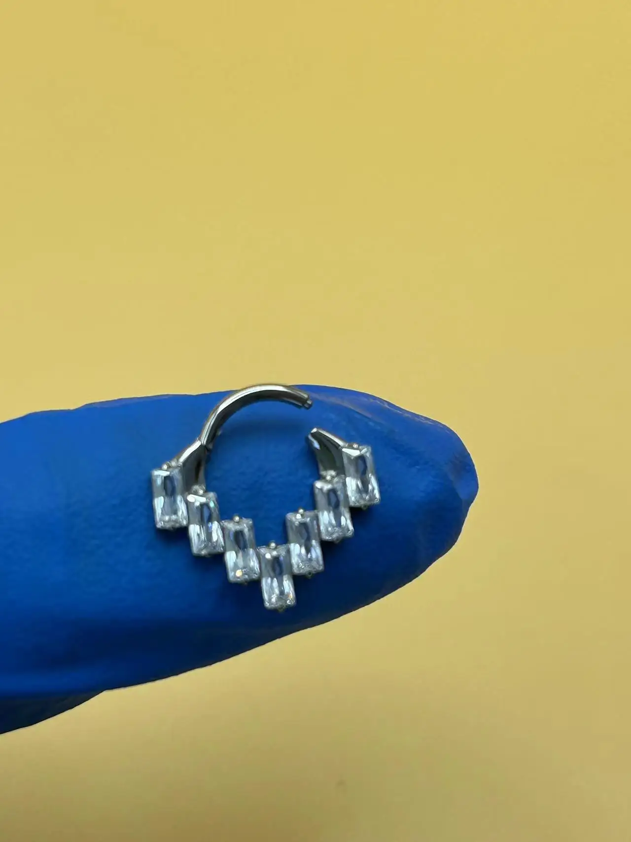 Kenbao 10 шт. титановая багета кубический циркон кольцо для перегородки стандартное