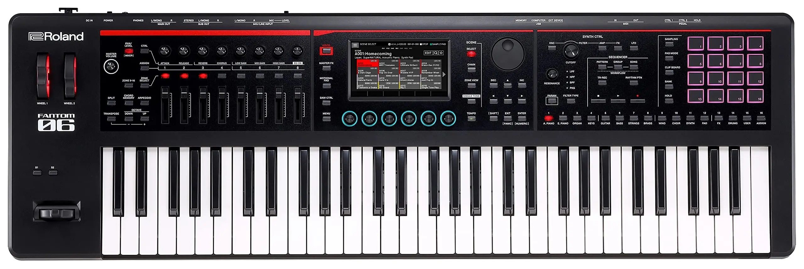 

Supermber 100% Best New Roland FANTOM-6 Keyboard Synthesizer Piano.