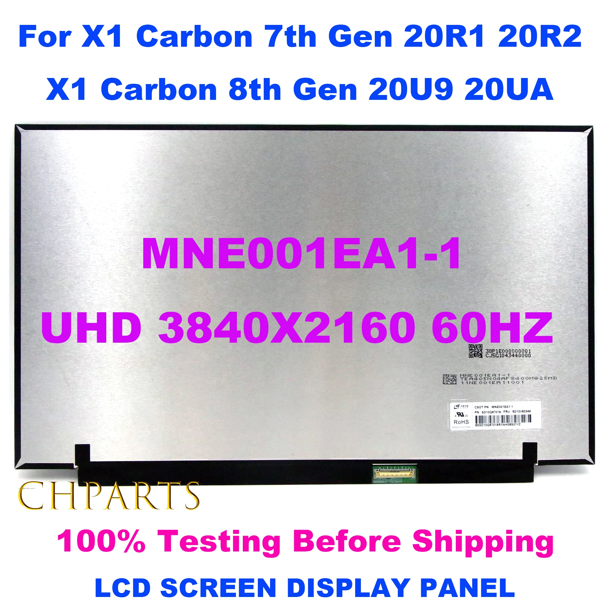 ЖК-дисплей 14,0 дюйма для Lenovo X1 Carbon 7-го поколения 20R1 20R2 8-го поколения 20U9 20UA ЖК-дисплей 14,0 дюйма для Lenovo X1 Carbon 7-го поколения 20R1 20R2 8-го поколения 20U9 20UA
