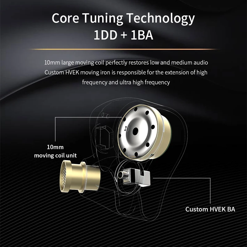 Наушники-вкладыши BGVP Scale Pro 1DD + 1BA проводные наушники-вкладыши с микрофоном 3 5 мм 6D -