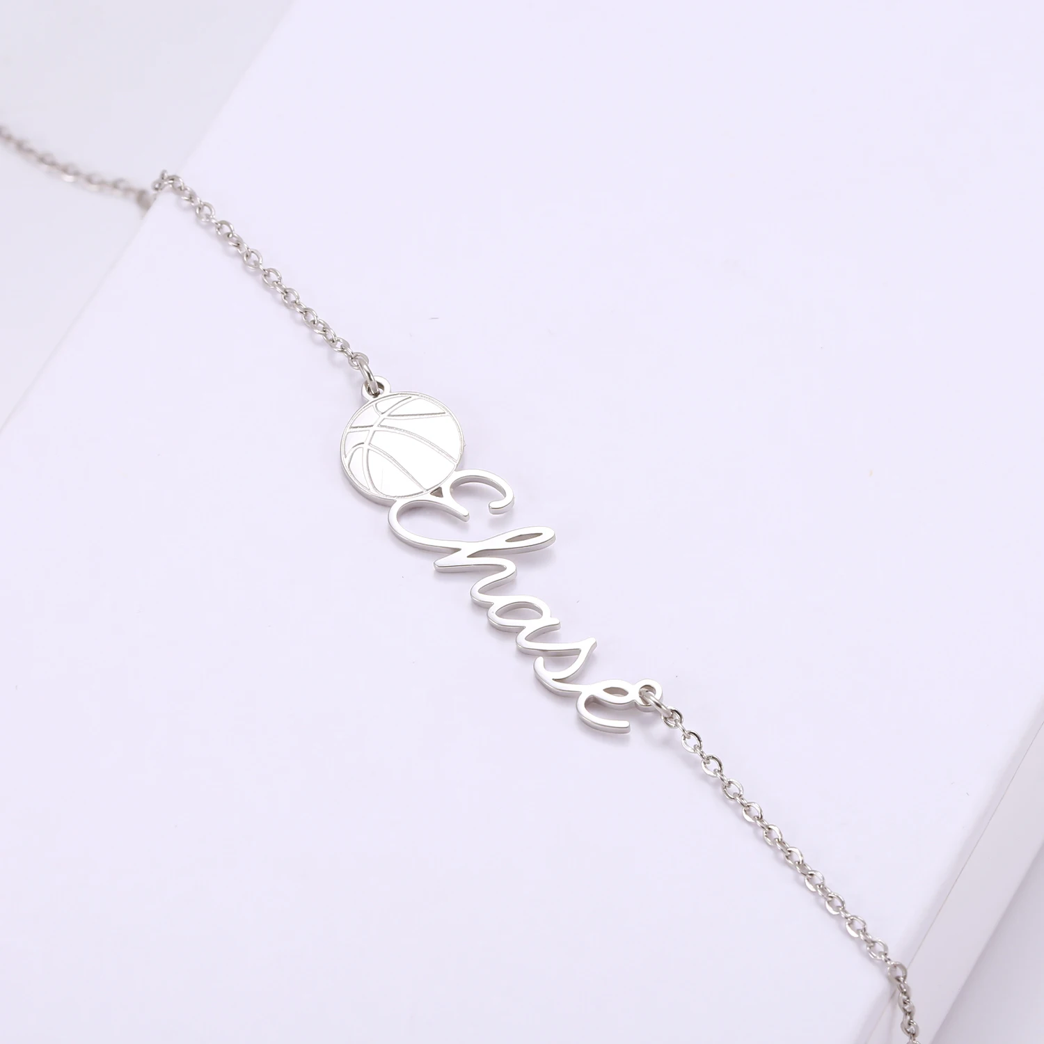 Ожерелье с именем баскетбола MYDIY на заказ, искусственная бриллиант из нержавеющей стали, позолоченное золото 18k, персонализированный подарок для мужчин