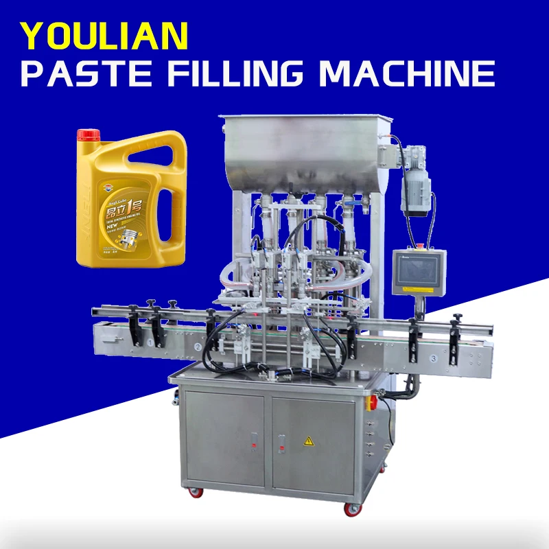 

GT4T Fully Automatic 4 Heads Filling Machine for Juice Peanut Butter Cosmetic Oil Honey Chili Tomato Sauce Cream Paste Bottle