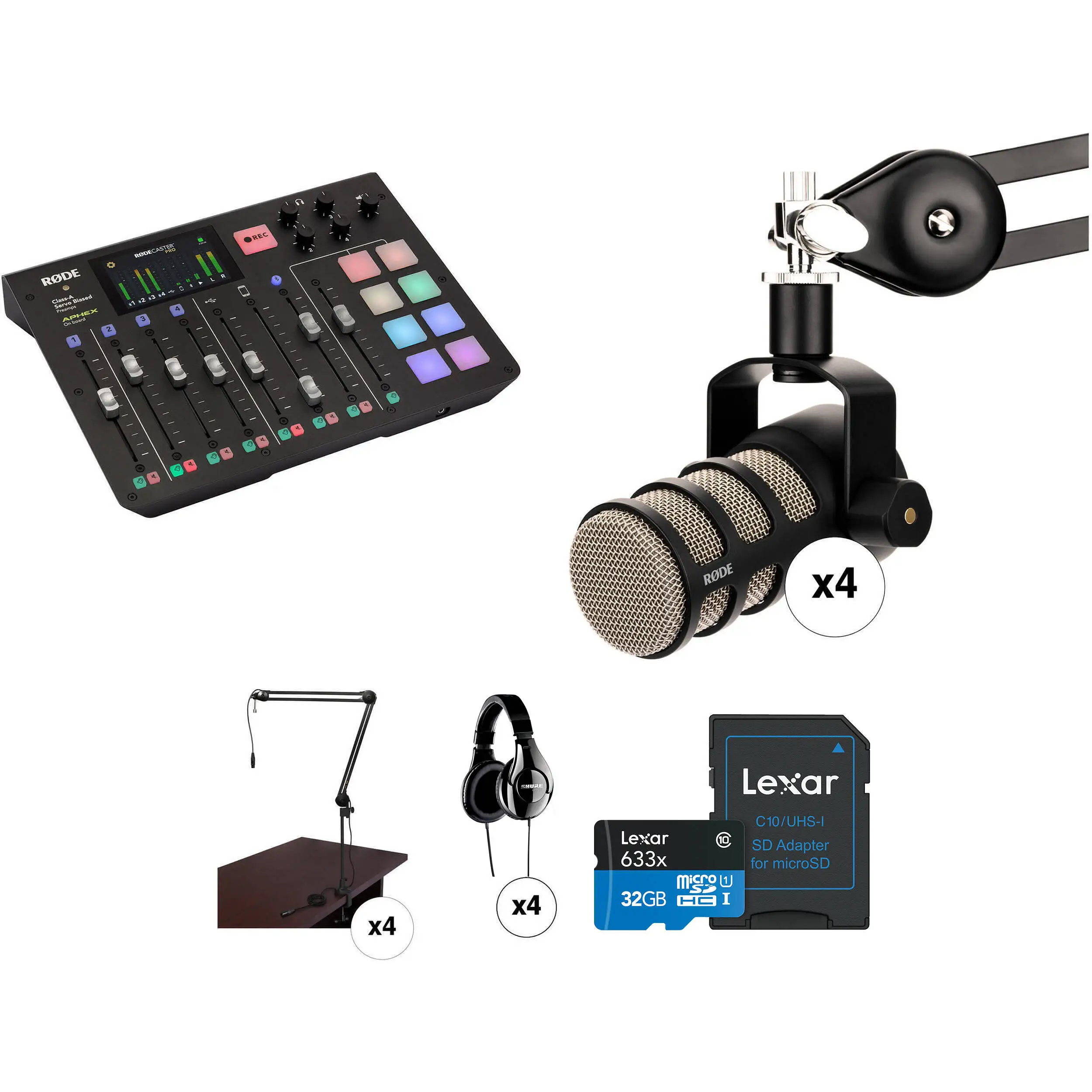 

Высококачественные микрофоны Rode RODECaster Pro, встроенная консоль для производства подкастов, W-ACC KIT