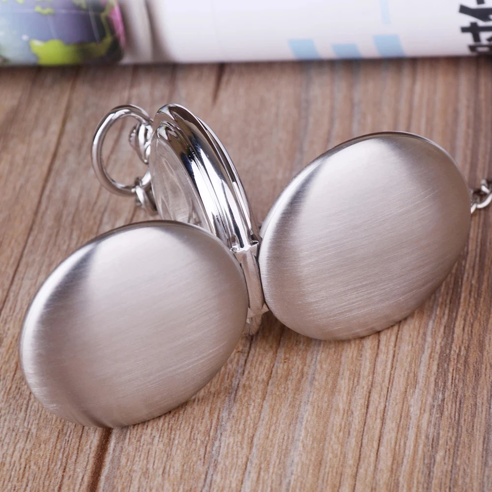 New Arrival Double Open Pure Color Without Pattern Minimalist Luxury High Quality Pocket Watches For Men Women Necklace Pendant