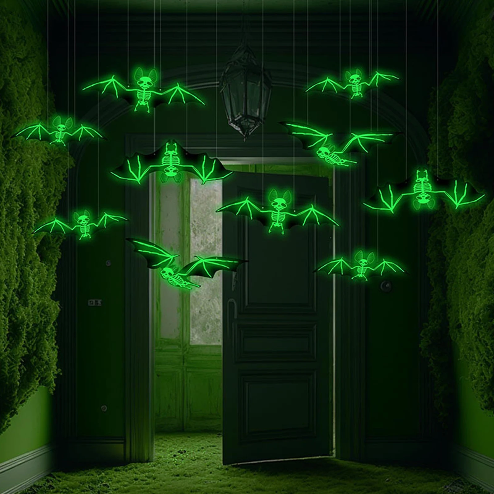 Декор двора для вечеринки в честь Хэллоуина - 12шт светящихся скелетов летучих