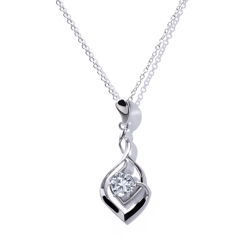 Tianyu Gems 1ct Real Moissanite Pendant for Necklaces without Chain Women 925 Sterling Silver White Gemstone Jewelry Accessories