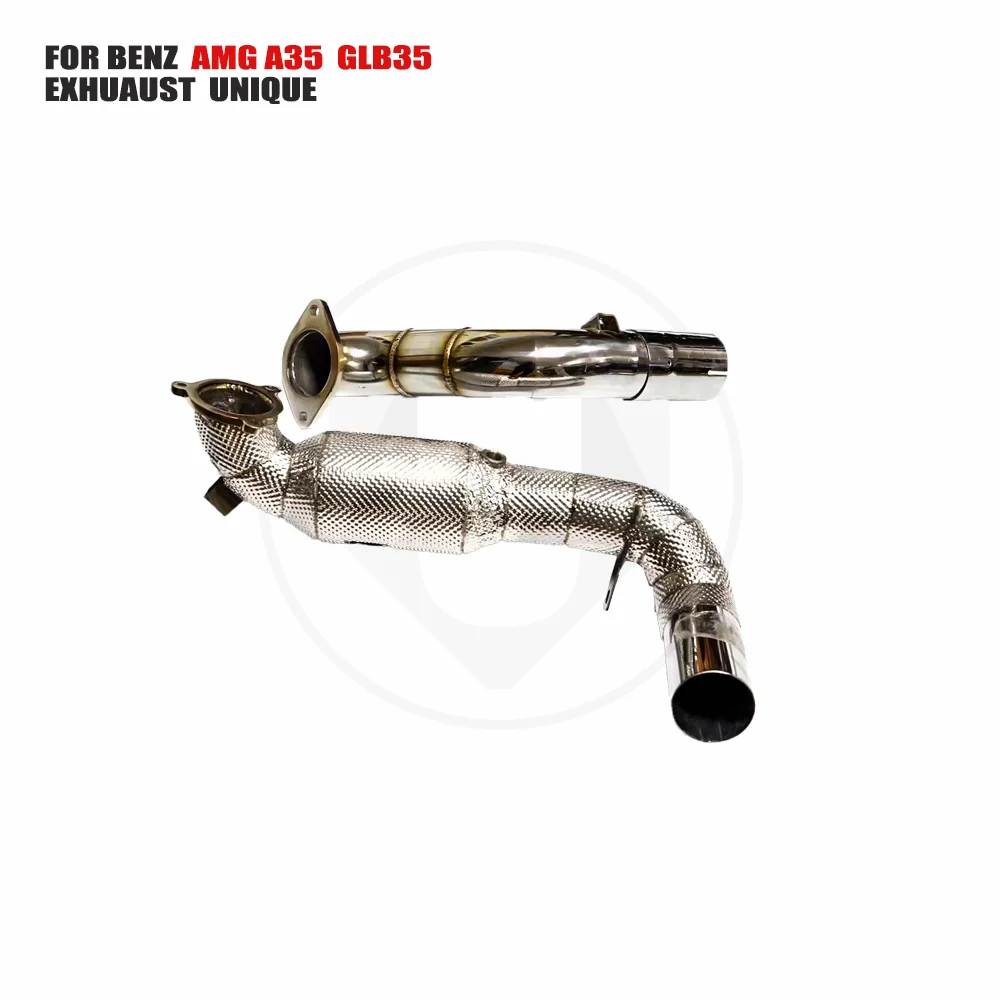 

UNIQUE Exhaust Manifold Downpipe for Mercede Benz AMG A35 CLA35 Car Accessories With Catalytic converter Header Without cat pipe