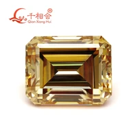 1 5ct yellow color retangle shape emerald cut shape moissanite loose stone for jewelry making
