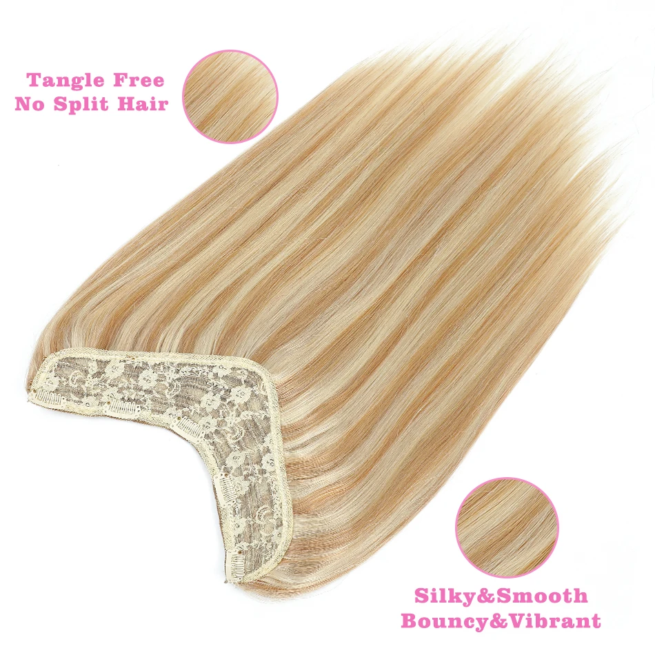 Audelami накладные человеческие волосы на заколке V-образные прямые Remy 5 заколок 14-28