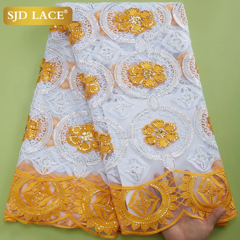 

Кружевная сетчатая кружевная ткань SJD, Нигерия, 2022, Высококачественная кружевная ткань во французском стиле, кружевная ткань для элегантного свадебного платья, A2963