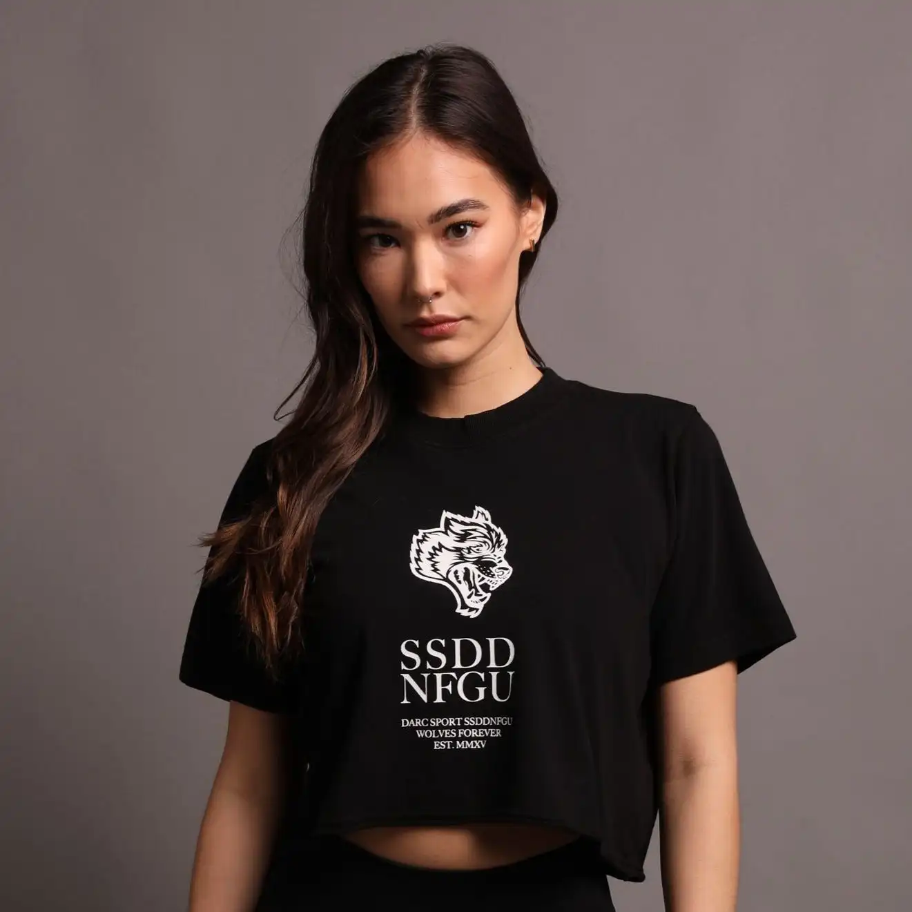 

Darc Women Shirt Sports Crop Casual Black Tops She T-Shirt Fitness Cropped Pure Cotton Femme Running Gym Streetwear Loose Tee