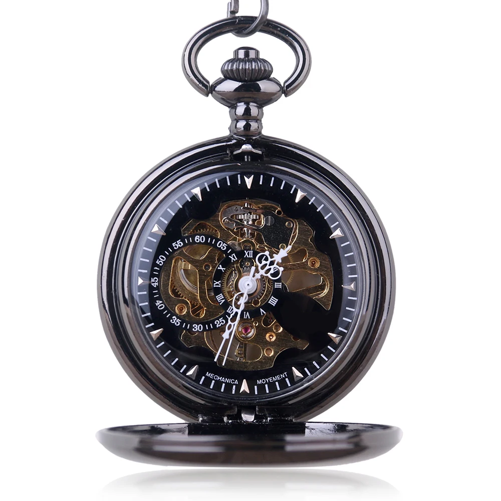 Men's Women Gift Sets Pocket Watch Collection Personalised Fashion Necklace Pendant Mechanical Pocket Fob Watches With Box