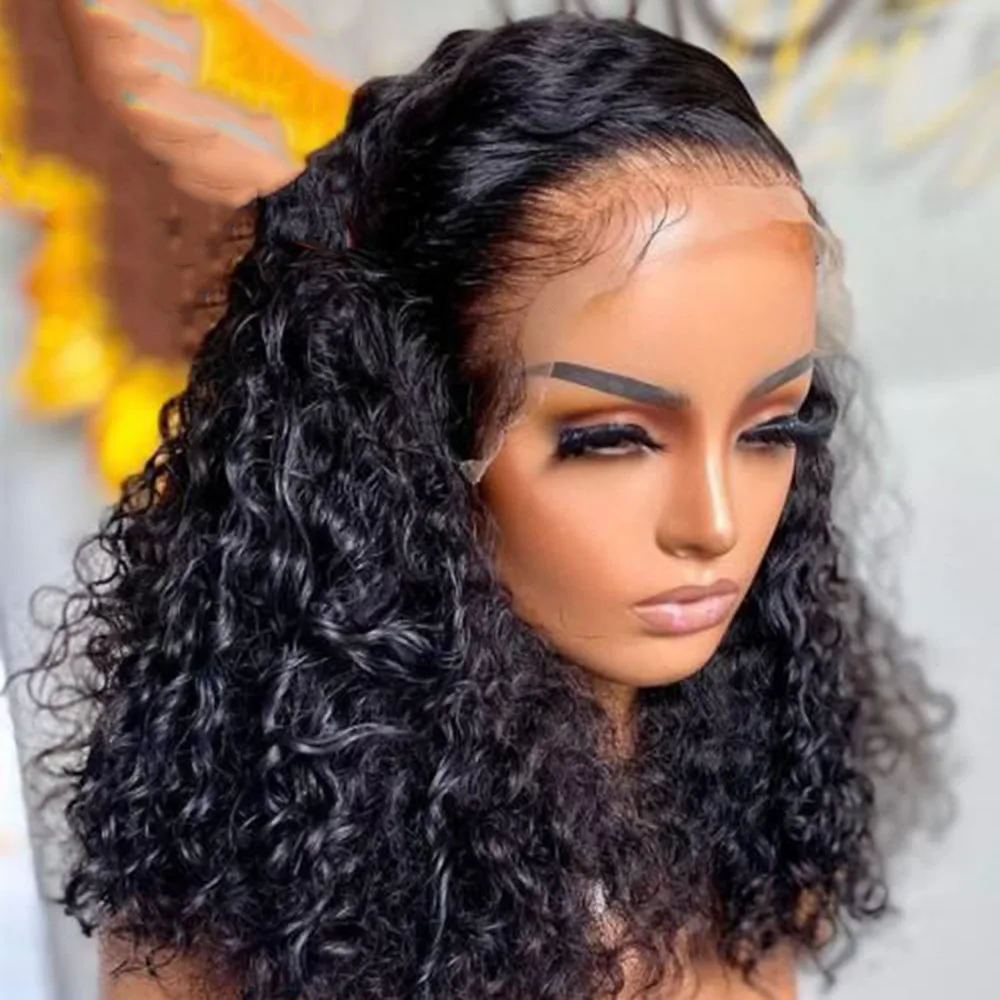 Бразильский Парик С Глубокими Волнами Для Чернокожих Женщин Боковой Частью
