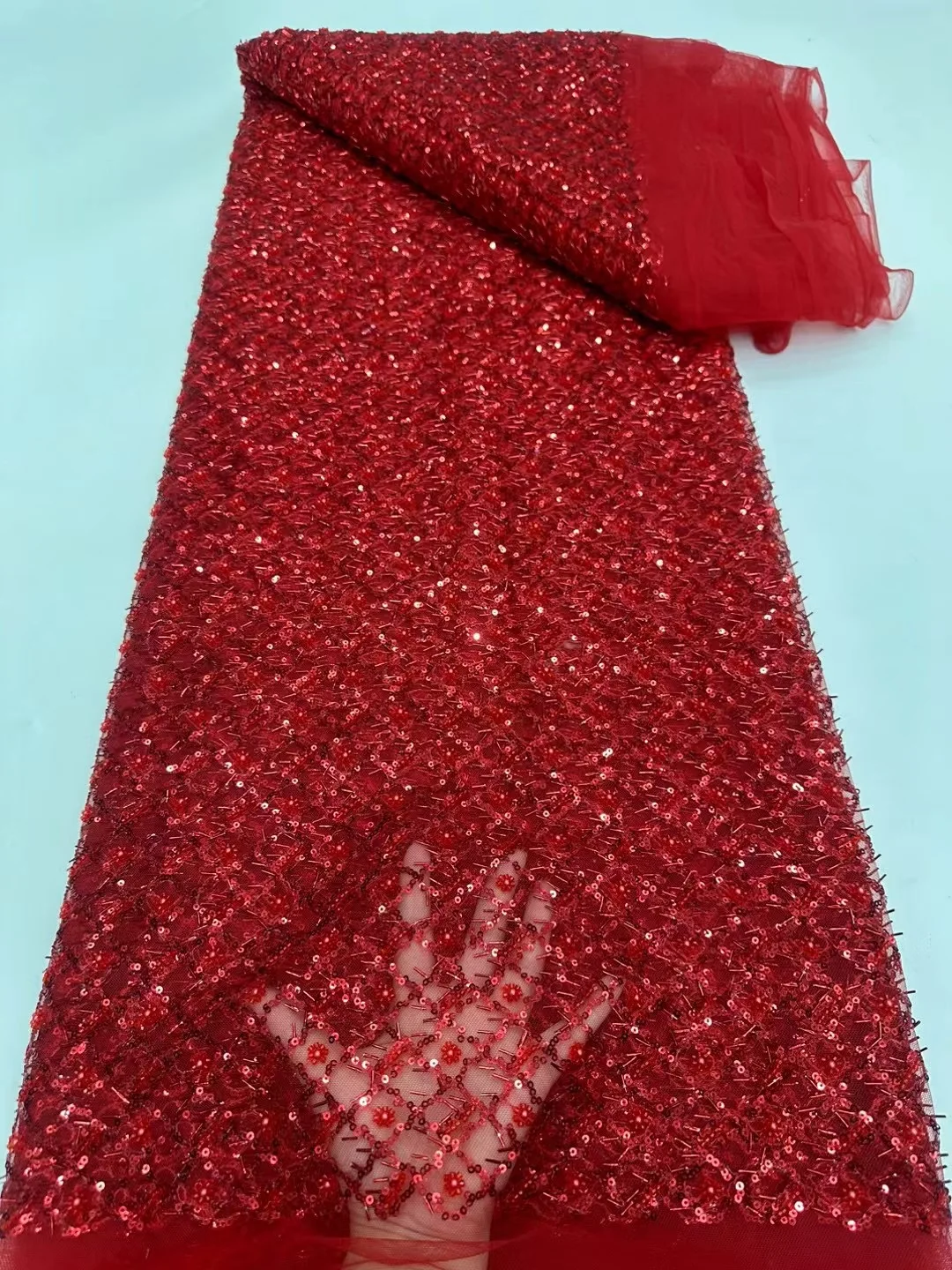 Новинка 2024 африканская кружевная ткань с блестками Высококачественная вышивка 3D
